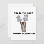Een glas valentijn vrede. feestdagenkaart (Voorkant / Achterkant)