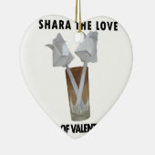 Een glas valentijn vrede. keramisch ornament (Rechts)