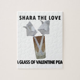 Een glas valentijn vrede. legpuzzel