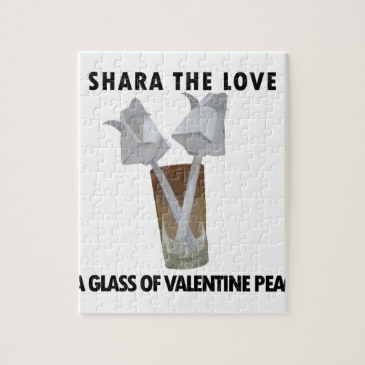 Een glas valentijn vrede. legpuzzel (Verticaal)