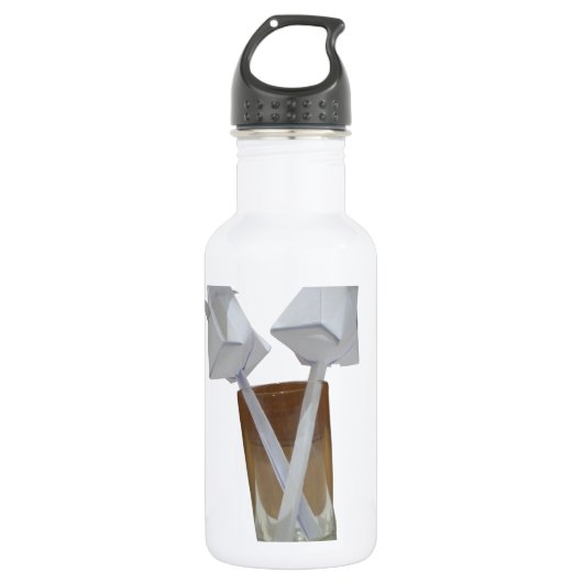 Een glas valentijn vrede. waterfles (Voorkant)