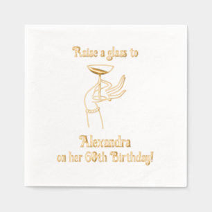 Een Glass Birthday Jubileum Party Folie Servetten