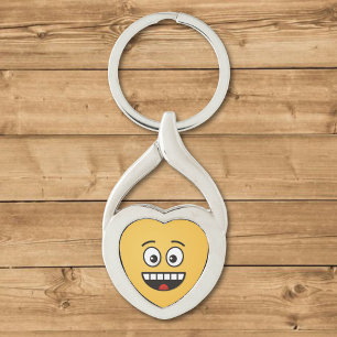 Een glimlach met open mond sleutelhanger