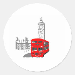 Een glimlach op London Bus Ronde Sticker