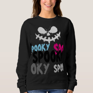 Een glimlach op Spooky Face Halloween Sweatshirt