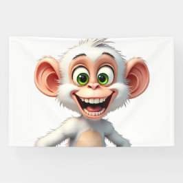 Een glimlachende witte Afrikaanse aap Spandoek