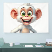 Een glimlachende witte Afrikaanse aap Spandoek (Beurs)