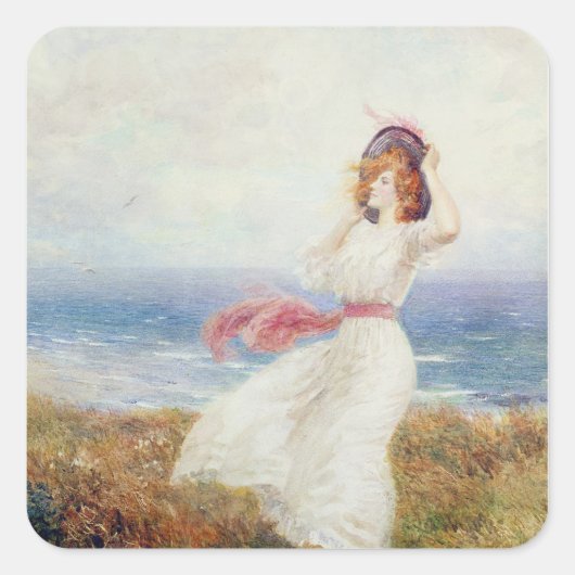 Een gloed op de Cliffs Vierkante Sticker (Voorkant)