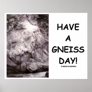Een gneisdag! Geology Gneiss Rock Poster