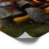 Een Gnome Warrior die zijn schildpad beveelt Poster (Hoek)