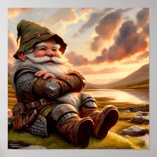 Een Gnome Warrior Posing voor de Camera Poster (Voorkant)