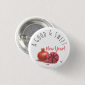Een goed en mooi nieuwjaar! Holiday Pomegranates Ronde Button 3,2 Cm (Voorkant /achterkant)