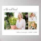 Een goed leven lang legant script 3 foto begrafeni poster (Voorkant)