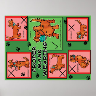 Een goed masker met gekke poster van honden