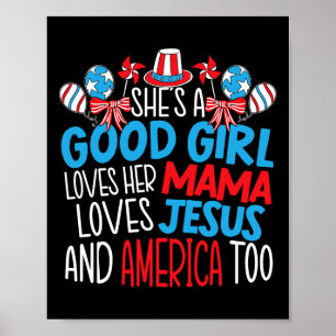Een goed meisje dat op 4 juli van Amerika houdt va Poster