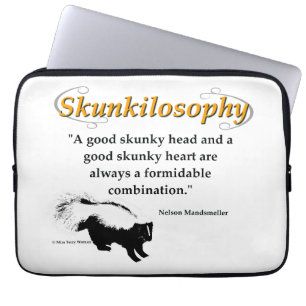 Een goed stinkhoofd en een goed stinkhart laptop sleeve