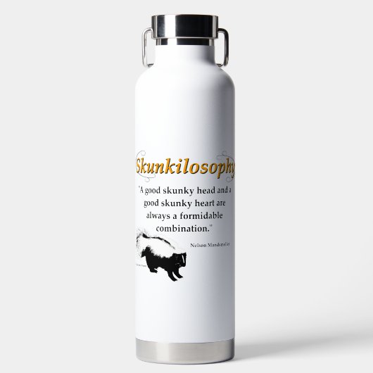 Een goed stinkhoofd en een goed stinkhart waterfles (Voorkant)