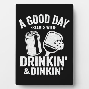 Een goede dag begint met Drink & dinking grappig Fotoplaat