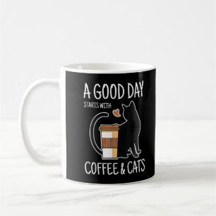 Een goede dag begint met koffie en katten Grappig Koffiemok