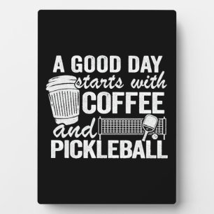 Een goede dag begint met koffie en pickleball fotoplaat