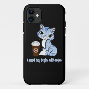 Een goede dag begint met koffie Koffiegeschenk iPhone 11 Hoesje