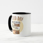 een goede dag begint met koffie mok (Voorkant links)