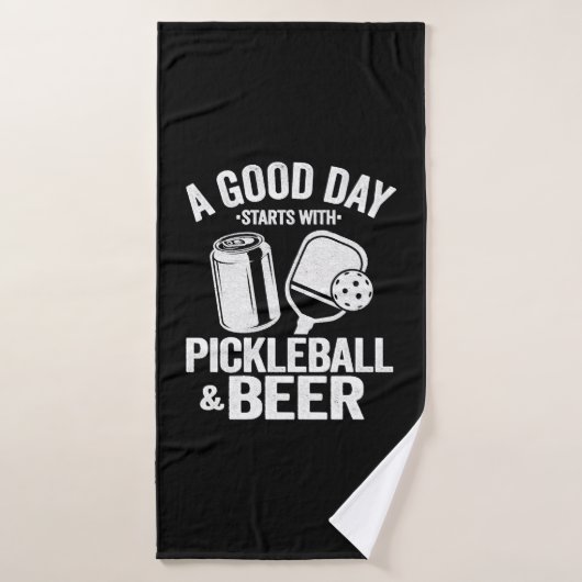 Een goede dag begint met Pickleball & Coffee Funny Badhanddoek (Badhanddoek)