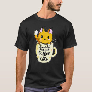 Een Goede Dag Met Koffie En Katten  Kat Koffie Lie T-shirt