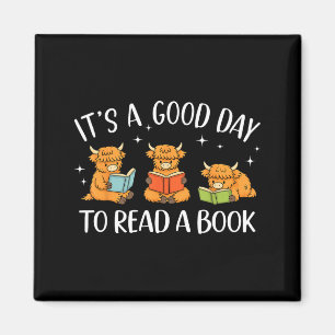 Een Goede Dag Om Een Boek Te Lezen Hoogland Koe Bo Magneet
