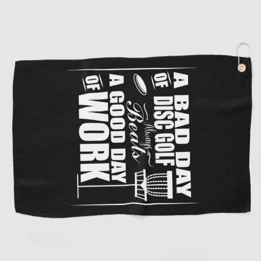 Een goede dag start met een schijfgolf golfhanddoek (Horizontaal)