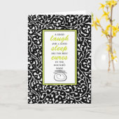 Een goede Lach en een Goede Slaap Kaart (Gele Bloem)