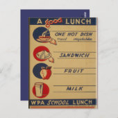 Een goede schoollunch briefkaart (Voorkant / Achterkant)