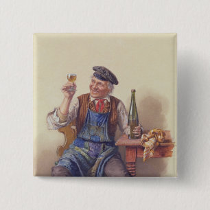 Een goede Vintage Vierkante Button 5,1 Cm