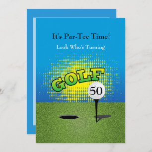 Een Golfer 🏌️ 00th Birthday Party Invitation Kaart