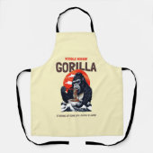 Een gorilla eet spaghetti schort (Voorkant)