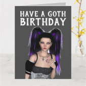 EEN GOTHIC BIRTHDAY, EMO GOTHIC GIRL KAARTEN (Gele Bloem)