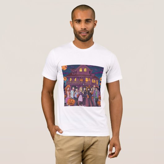 Een gotisch Halloween feest T-shirt (Voorkant volledig)