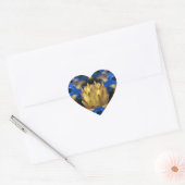 Een goudbloem en reflecties hart sticker (Envelop)