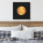 Een gouden dollar 1853-munt - Zwarte achtergrond Canvas Afdruk (Insitu (Slaapkamer))