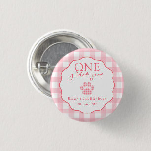 Een gouden jaar Pootafdruk Eerste verjaardagsfeest Ronde Button 3,2 Cm