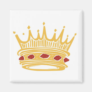 Een gouden koningskroon met juwelen magneet