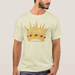 Een gouden koningskroon met juwelen t-shirt