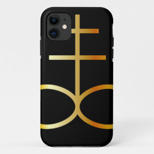 Een gouden Leviathan-kruis of zwavel symbool iPhone 11 Hoesje