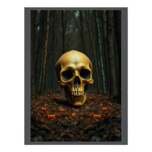 Een gouden schedel Halloween glossy poster Perfect Poster