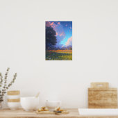 Een gouden schoonmaak in het bos poster (Keuken)