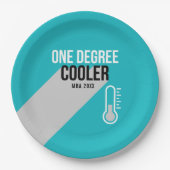 Eén graad koeler modern, gepersonaliseerd Afstuder Papieren Bordje (Voorkant)