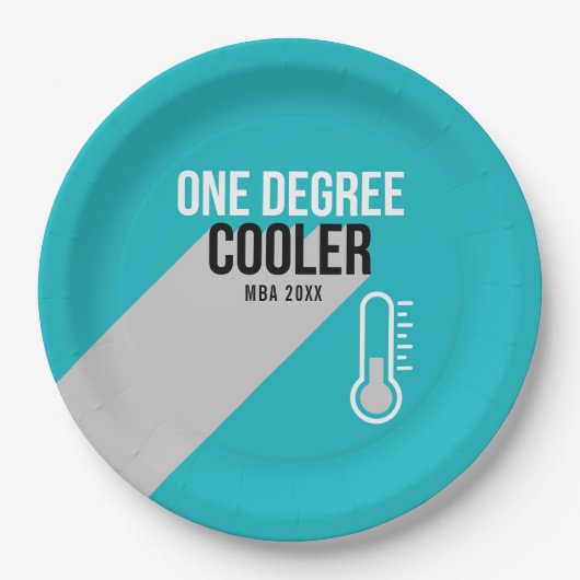 Eén graad koeler modern, gepersonaliseerd Afstuder Papieren Bordje (Voorkant)