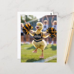 Een graadige schattige cheerleader eend briefkaart