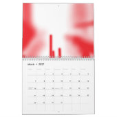 Een grafisch ontwerp met opvallende rode en oranje kalender (Mar 2027)