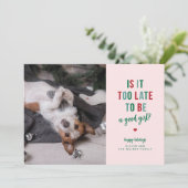 Een grapkaart met een leuk huisdier voor de feestd feestdagenkaart (Staand voorkant)